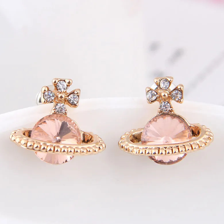 Saturn Gem Earrings Queen of Diamonds