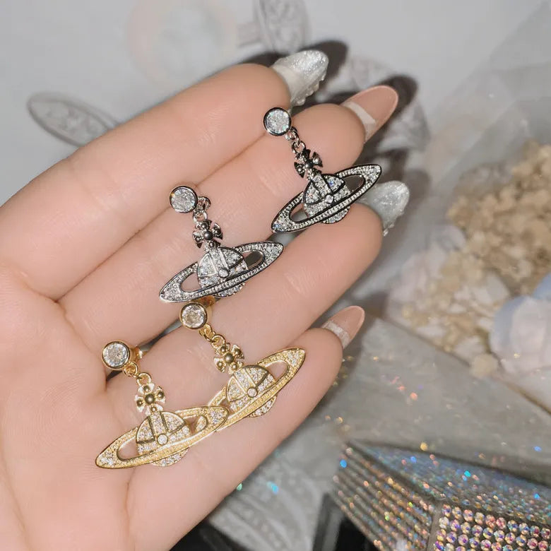 Saturn Drop Earrings Queen of Diamonds