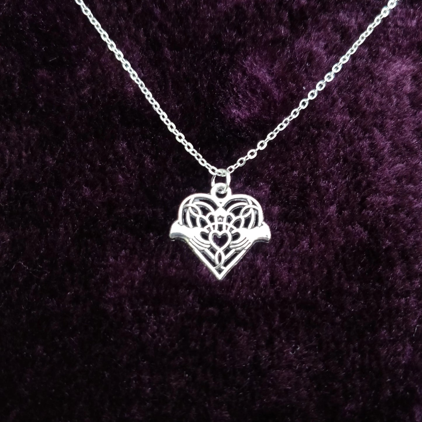 Claddagh Heart Necklace Queen of Diamonds