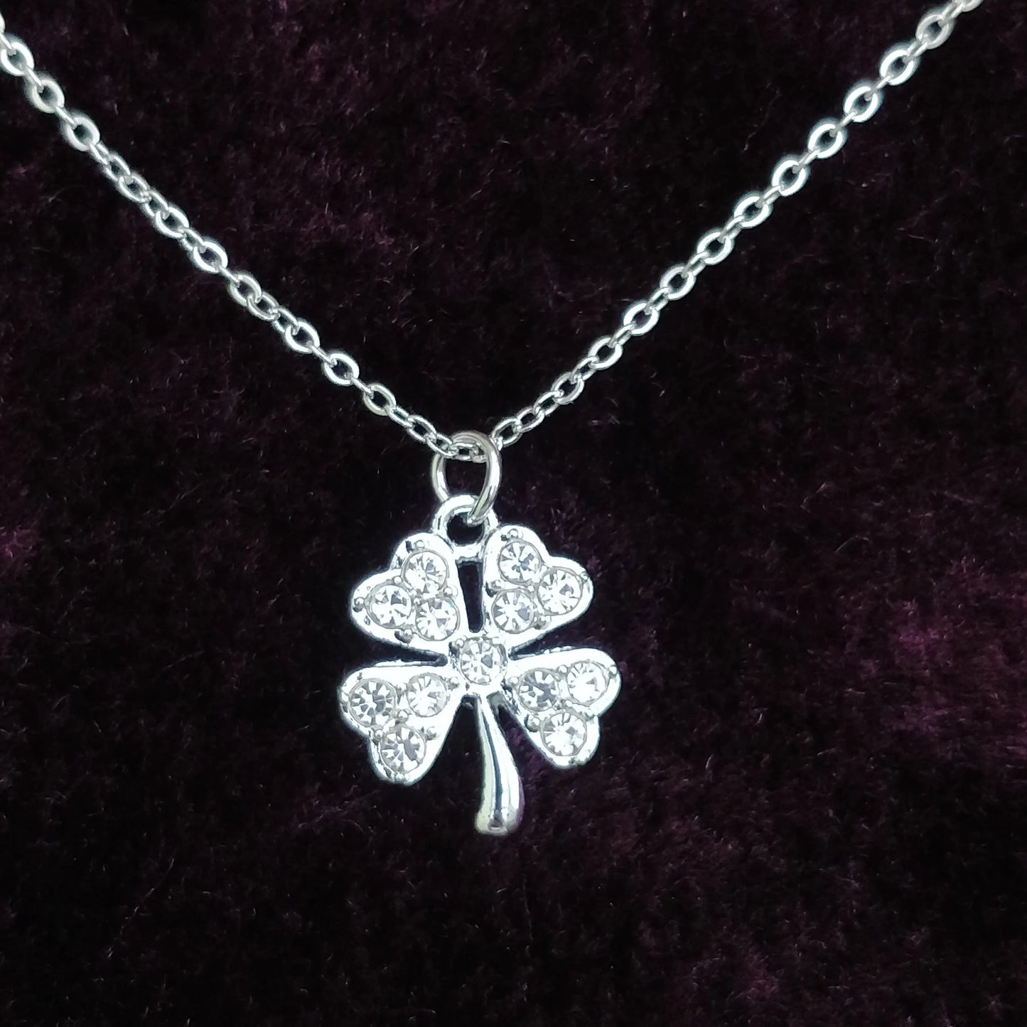 Diamante Four-Leaf Clover Necklace Queen of Diamonds