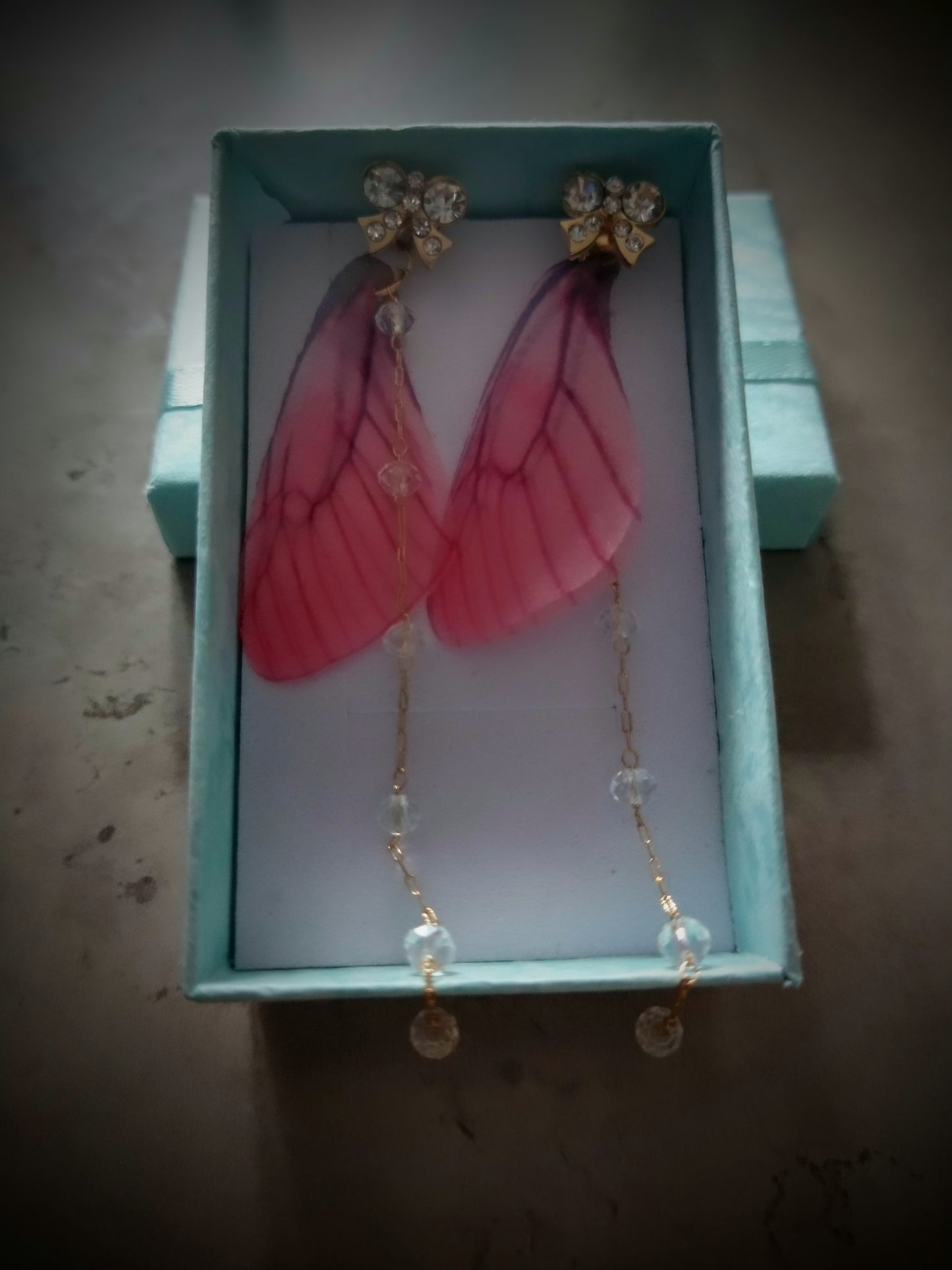Fairy Wing Dangle Earrings Queen of Diamonds