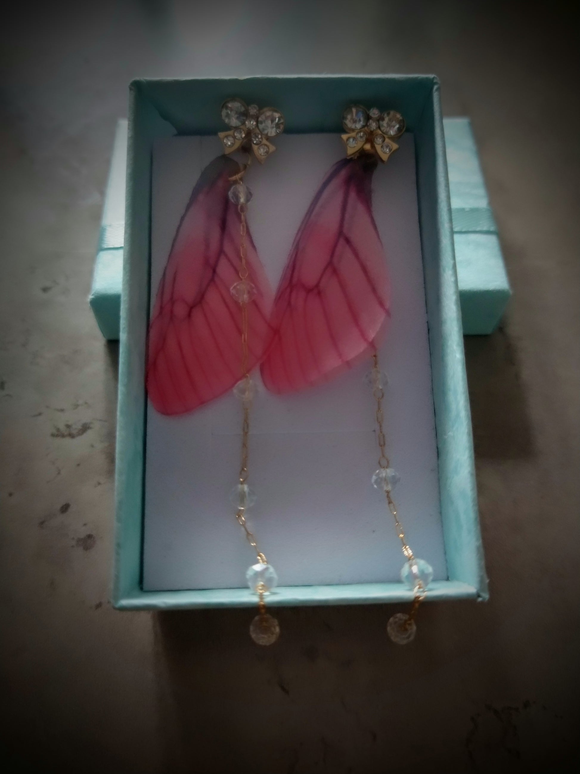 Fairy Wing Dangle Earrings Queen of Diamonds