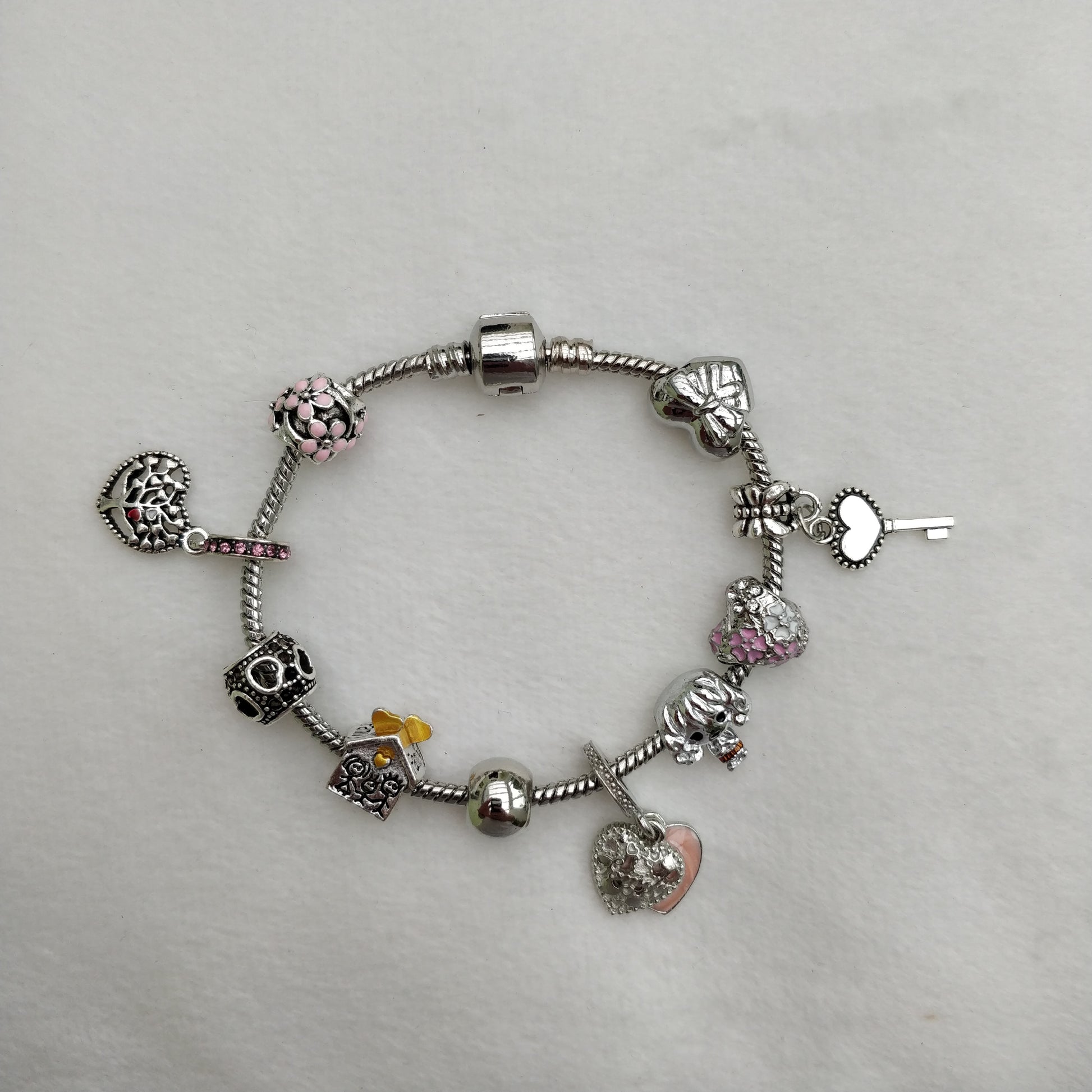 New Baby Charm Bracelet Pink Queen of Diamonds