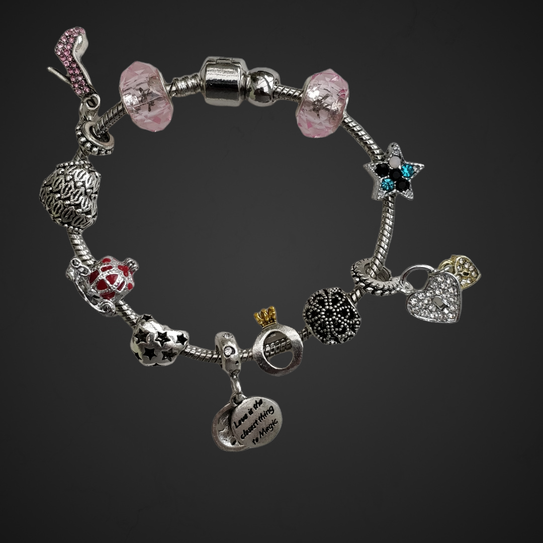 Cinderella Charm Bracelet Queen of Diamonds