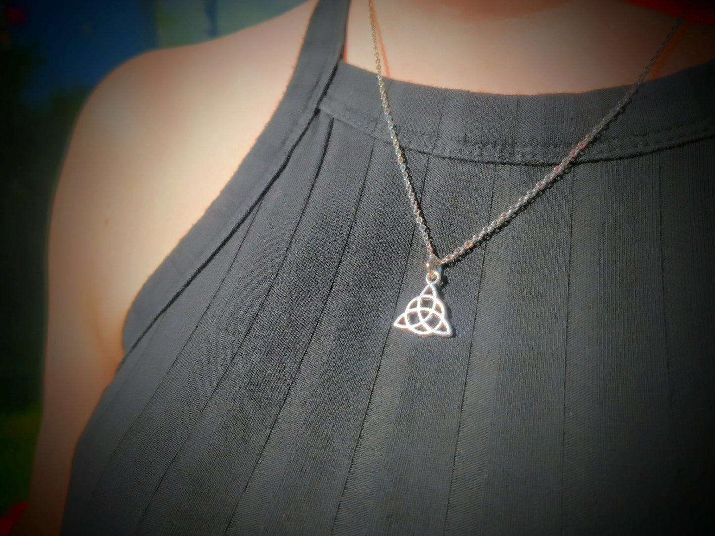 Triquetra Silver Necklace Queen of Diamonds