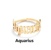 Zodiac Sign Ring in Gold or Silver Queen of Diamonds