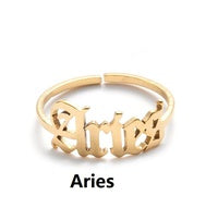 Zodiac Sign Ring in Gold or Silver Queen of Diamonds