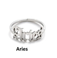 Zodiac Sign Ring in Gold or Silver Queen of Diamonds