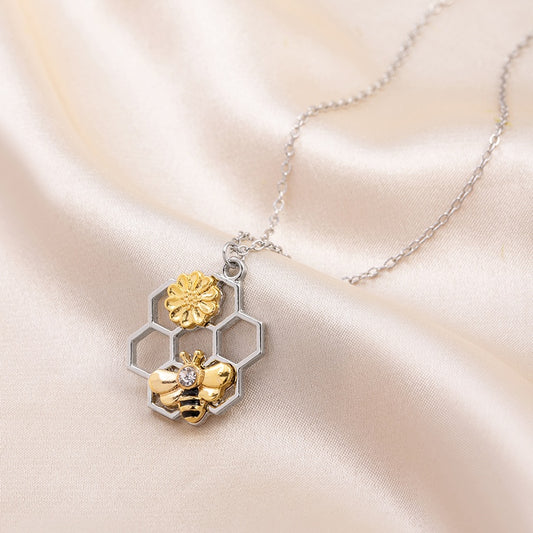 Bee and Honeycomb Necklace Queen of Diamonds