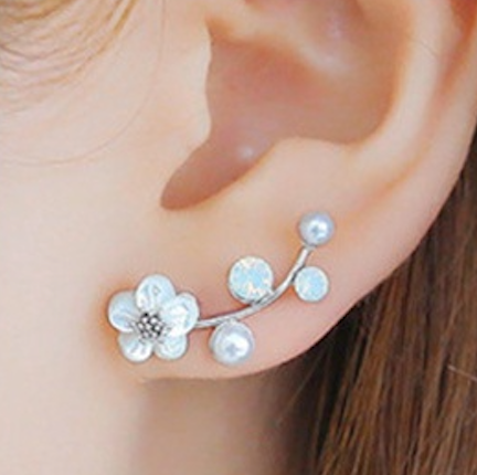 Flower Earrings Queen of Diamonds