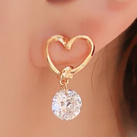 Heart Drop Earrings Queen of Diamonds