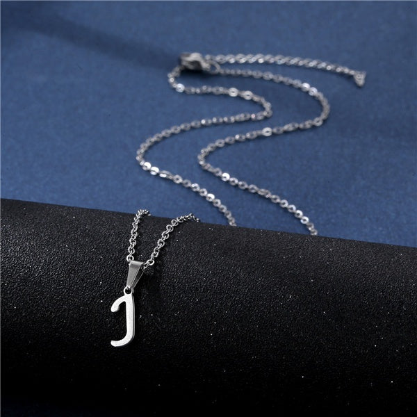 Silver Initial Letter Necklace Queen of Diamonds