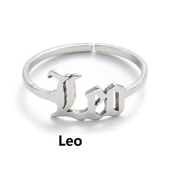 Zodiac Sign Ring in Gold or Silver Queen of Diamonds