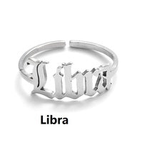 Zodiac Sign Ring in Gold or Silver Queen of Diamonds