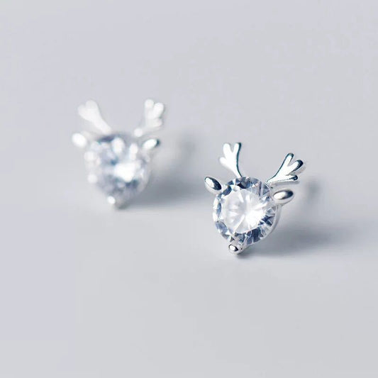 Reindeer Earrings Single Stone Queen of Diamonds