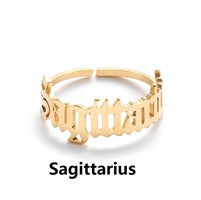 Zodiac Sign Ring in Gold or Silver Queen of Diamonds