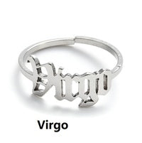 Zodiac Sign Ring in Gold or Silver Queen of Diamonds